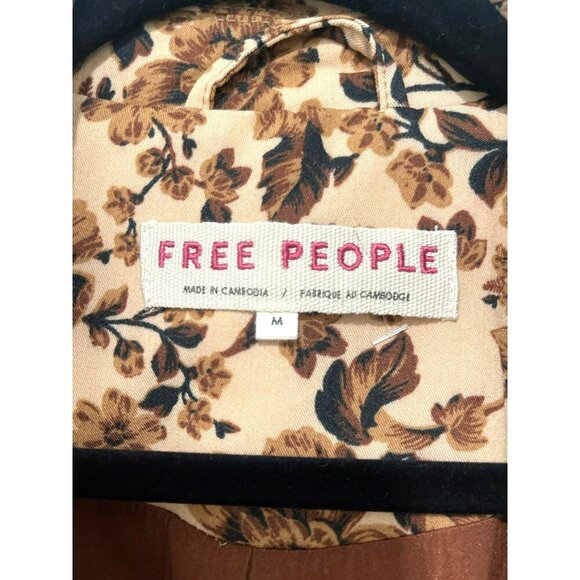 Free People Floral Print Blazer Jacket Boxy Medium New - Picture 6 of 8